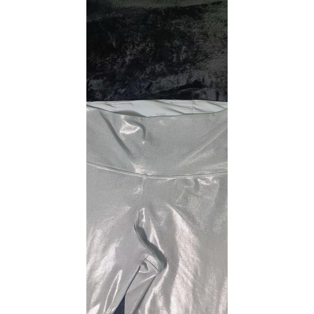 Old Navy Active Powersoft Extra High Rise Leggings 2XL Silver Blue Shimmer Yoga - Picture 4 of 13